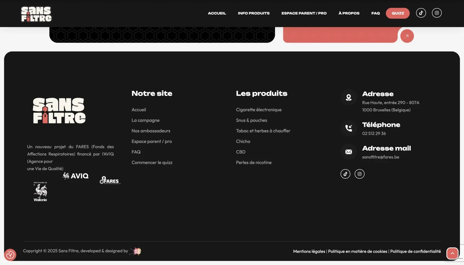sans filtre ux design site web